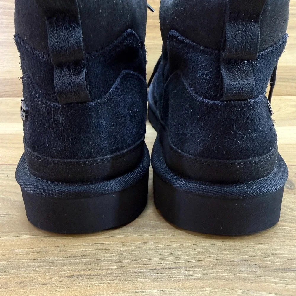 UGG Highland High Suede Ankle Boots Mens 9 Black High Top Streetwear Mixed Media